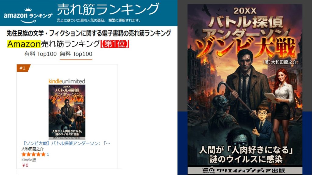 先住民族の文学　【５冠】ゾンビ大戦　バトル探偵アンダーソン（著）大和田龍之介　武左　出版ブランディング思考　松田提樹１