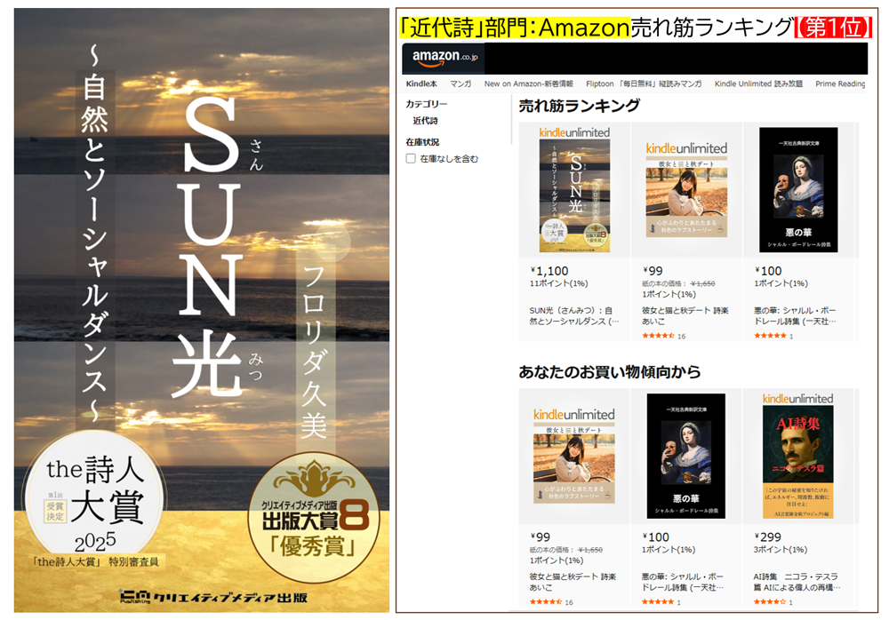 【Amazon売れ筋ランキング1位】　SUN光　さんみつ　フロリダ久美　出版大賞８優秀賞　クリエイティブメディア出版　クリエイターズワールド　松田提樹　出版ブランディング思考