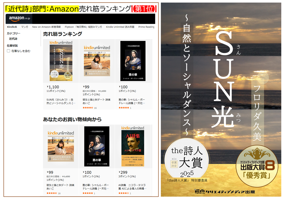 ２【Amazon売れ筋ランキング1位】　SUN光　さんみつ　フロリダ久美　出版大賞８優秀賞　クリエイティブメディア出版　クリエイターズワールド　松田提樹　出版ブランディング思考