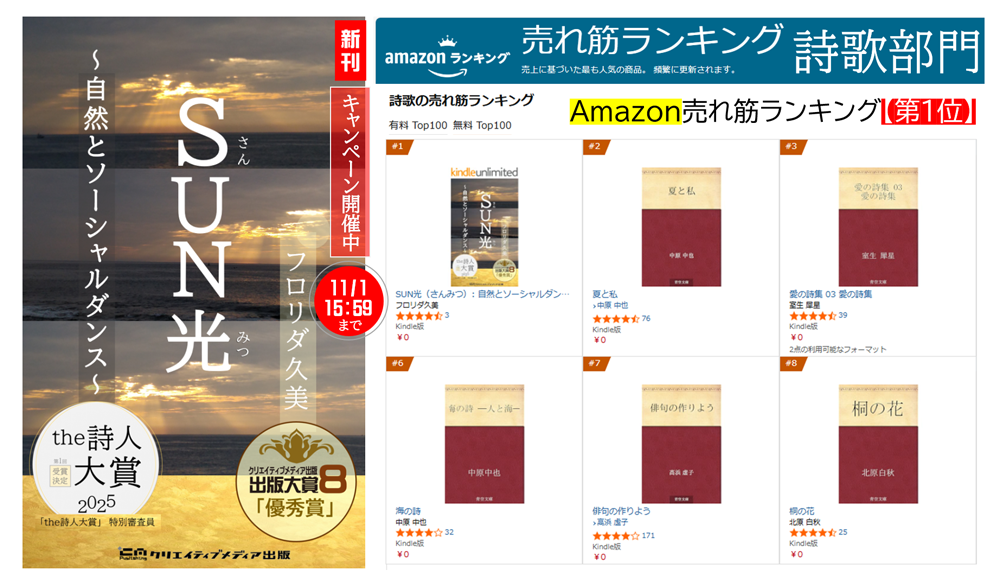５【4部門・Amazon売れ筋ランキング1位】　SUN光　さんみつ　フロリダ久美　出版大賞８優秀賞　クリエイティブメディア出版　クリエイターズワールド　松田提樹　出版ブランディング思考