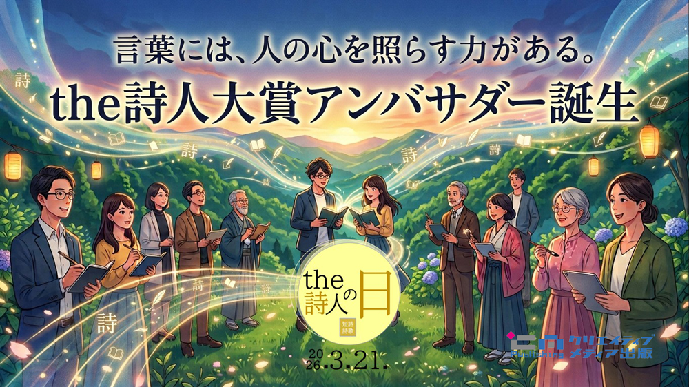 the詩人大賞　アンバサダー誕生　クリエイティブメディア出版　出版ブランディング思考　クリエイターズワールド